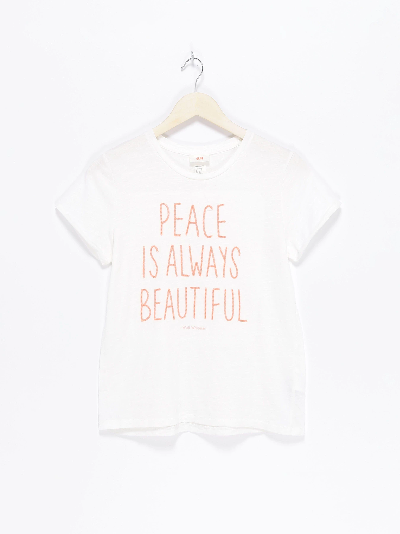 Футболки и поло H&M модель 06197841_білий з помаранчевим Футболки и поло H&M модель 06197841_білий з помаранчевим Фото
