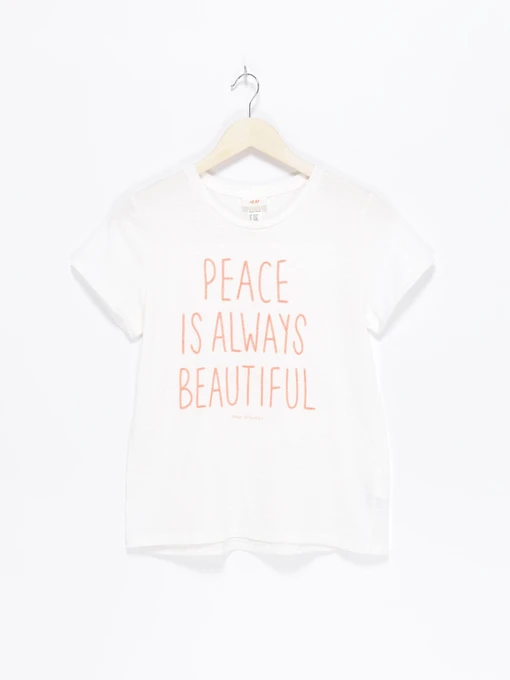 Футболки и поло H&M модель 06197841_білий з помаранчевим Фото