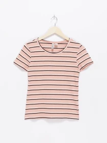 Футболки и поло H&M модель 0678342_персиковий комб. Фото