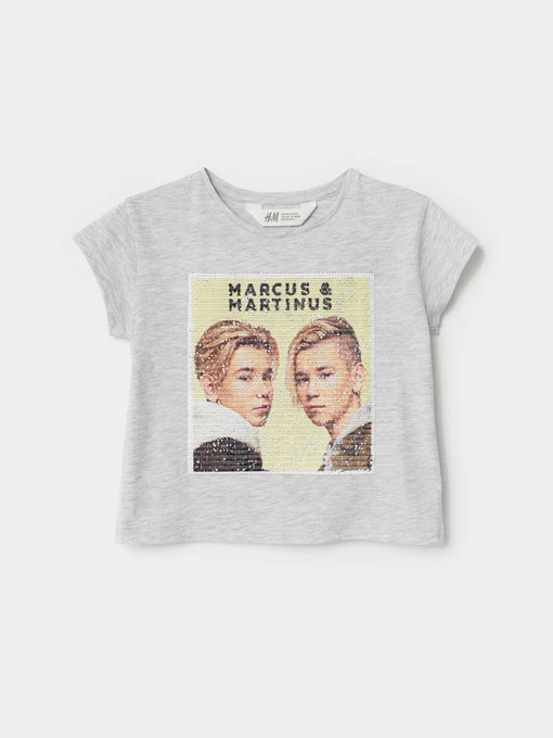Футболки и поло H&M модель 0706464_сірий комб. Фото