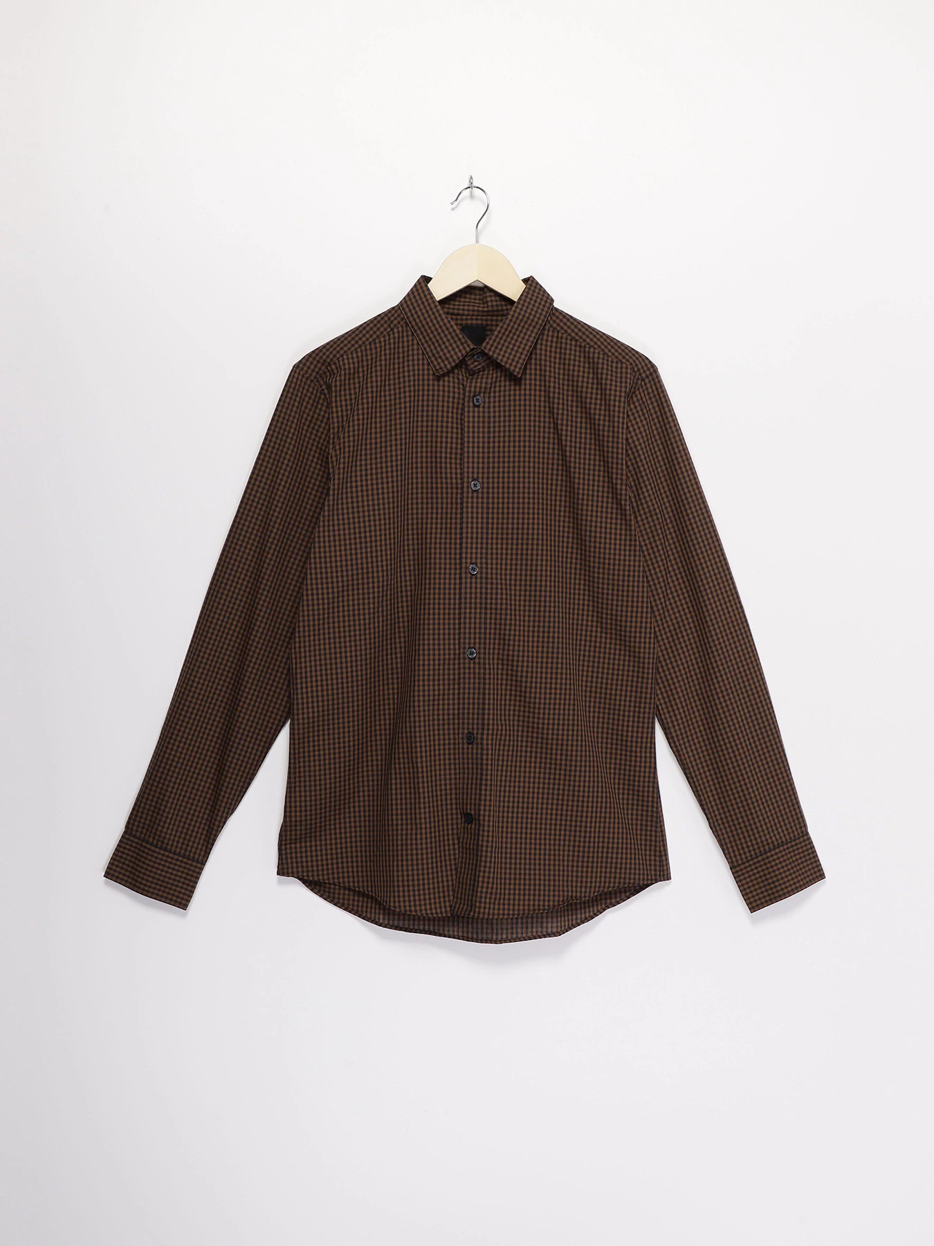 Рубашки H&M модель 0781758_коричневий з т.синім Рубашки H&M модель 0781758_коричневий з т.синім Фото