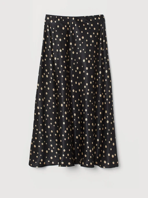 Юбки H&M модель 0856732_чорний з бежевим Фото