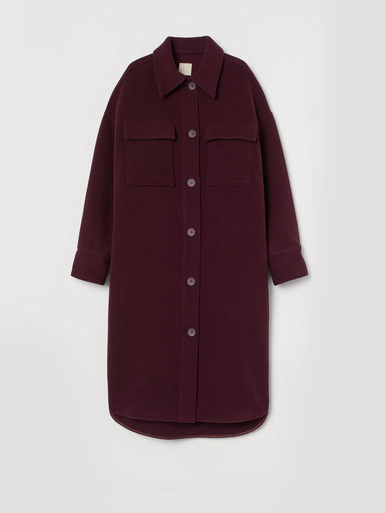 Пальта та плащі H&M модель 0894769_бордовий Фото