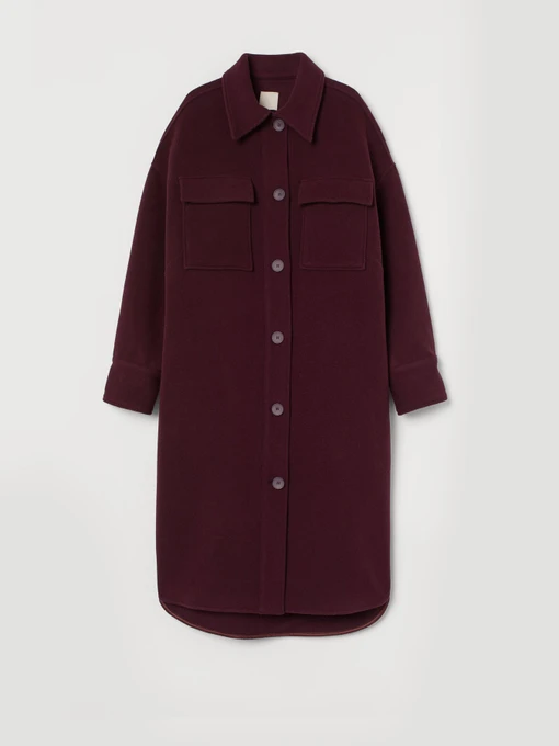 Пальто и плащи H&M модель 0894769_бордовий Фото