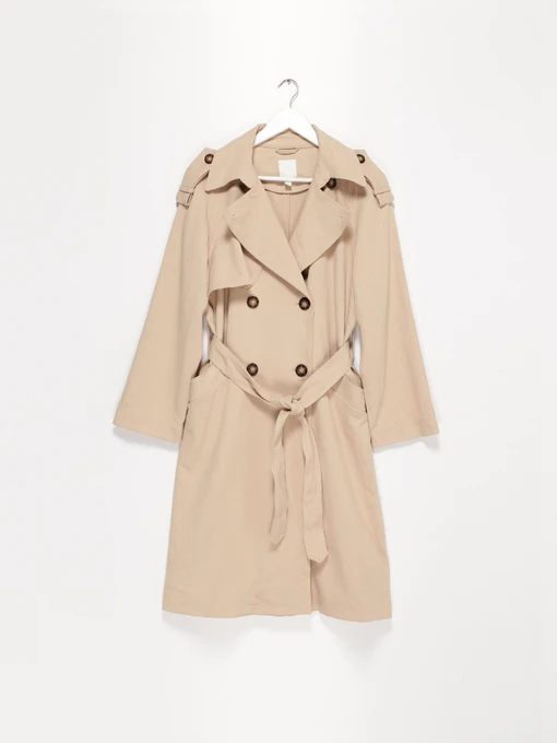 Пальта та плащі H&M модель 0944707_бежевий Фото