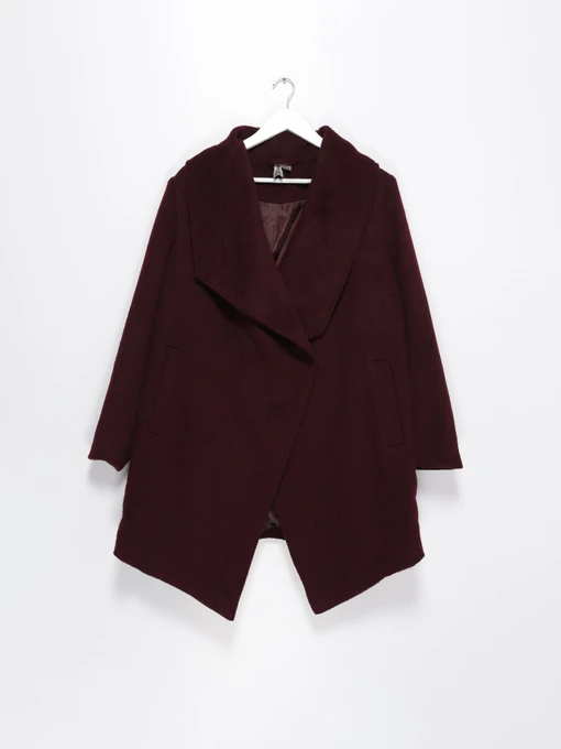 Пальто и плащи H&M модель 0300908_бордовий Фото