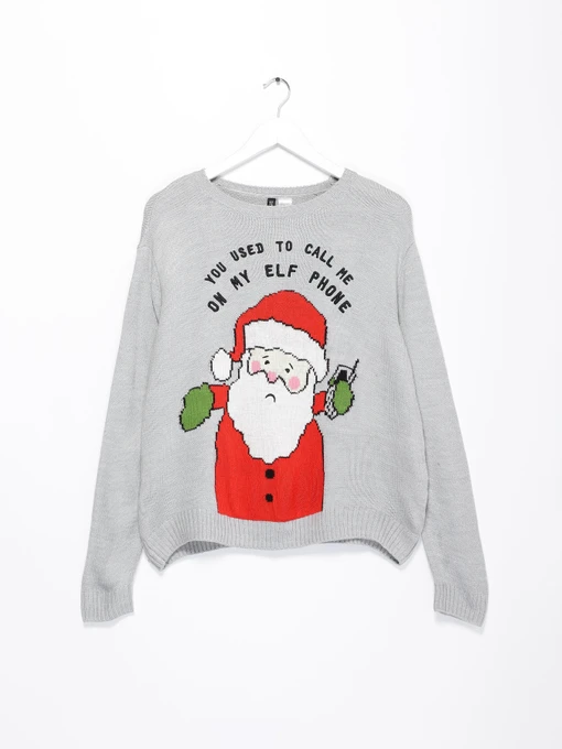 Свитры и кардиганы H&M модель 0419507_сірий комб. Фото