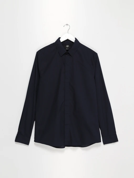 Рубашки H&M модель 0450996_т.синій Фото