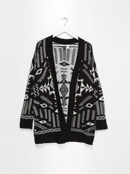 Свитры и кардиганы H&M модель 0589945_чорний комб. Фото