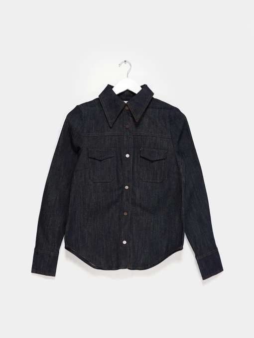 Рубашки H&M модель 0689982_т.синій Фото