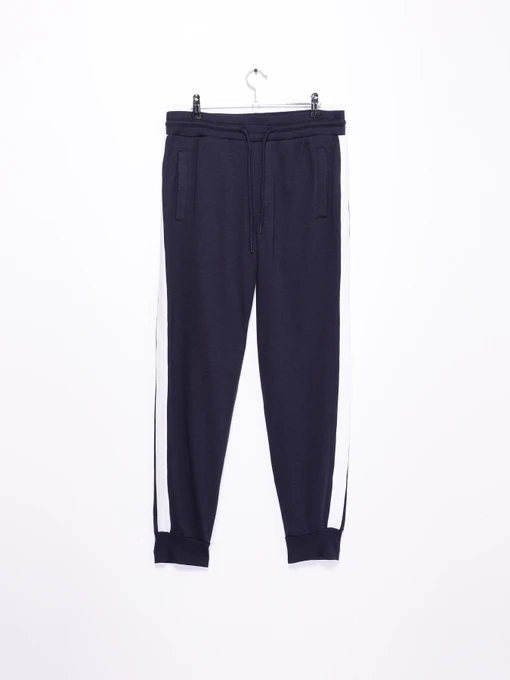 Брюки H&M модель 0694968_т.синій з білим Фото