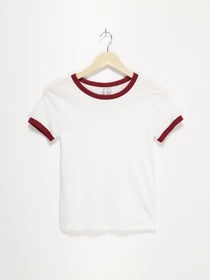Футболки і поло H&M модель 0379780_білий з бордовим Фото