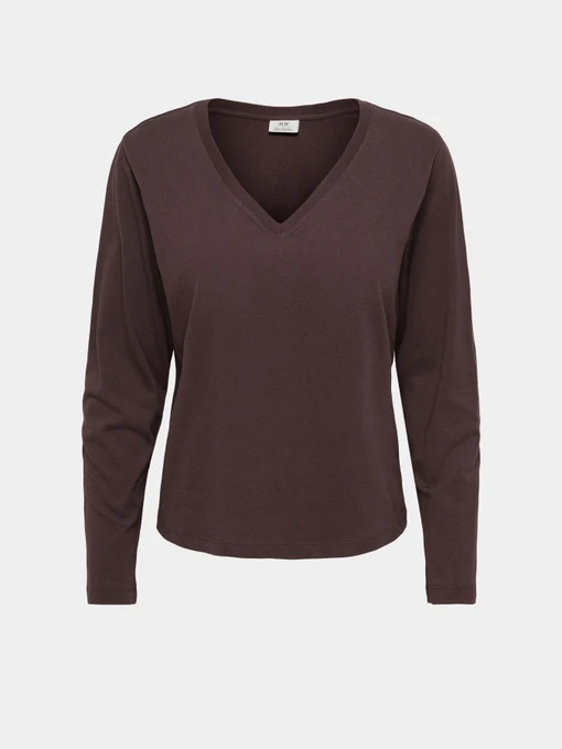 Худи и свитшоты JDY REX L/S V NECK TOP JRS модель 15379075_Coffee Bean Фото