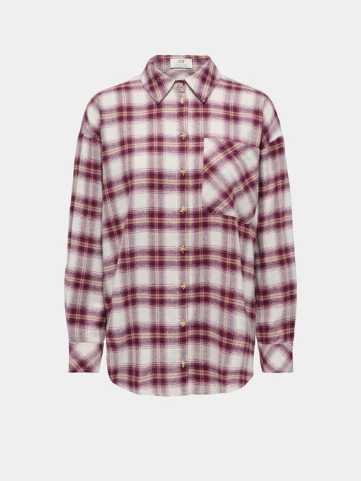 Рубашки JDY MAUVE L/S CHECK LOOSE SHIRT модель 15376549_Whitecap Gray WINDSOR WINE Фото