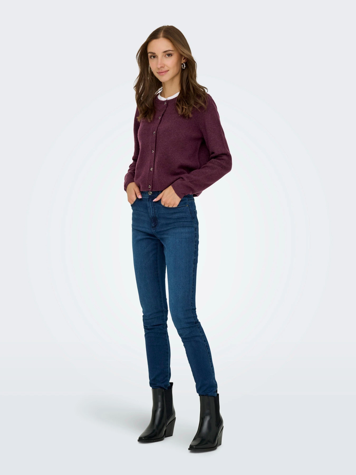Свитеры и кардиганы JDY CHLOE L/S CARDIGAN KNT модель 15330581_Winetasting MELANGE Фото