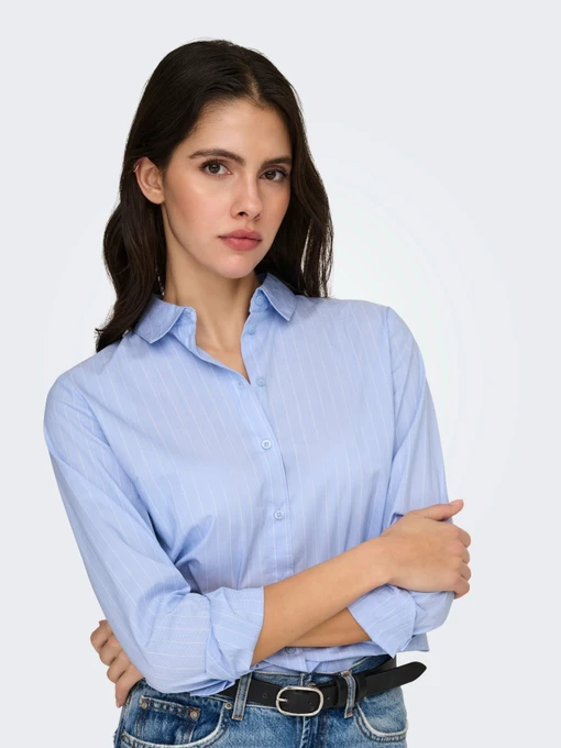Рубашки JDY MIO L/S SHIRT модель 15149877_Cashmere Blue CLOUD DANCER Фото