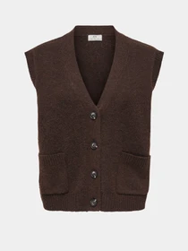 Свитеры и кардиганы JDY SUPER S/L V-NECK VEST KNT модель 15354100_Coffee Bean MELANGE Фото
