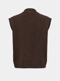 Свитеры и кардиганы JDY SUPER S/L V-NECK VEST KNT модель 15354100_Coffee Bean MELANGE Фото