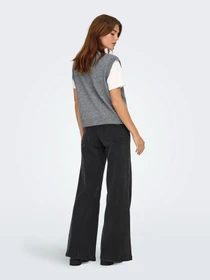 Свитеры и кардиганы JDY SUPER S/L V-NECK VEST KNT модель 15354100_Medium Grey Melange Фото