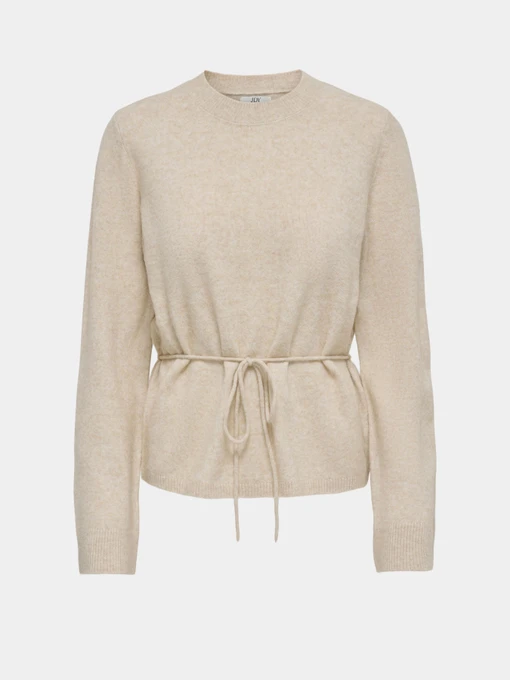 Свитеры и кардиганы JDY ELSA LIFE L/S ON TIE WAIST PUL модель 15376608_Oatmeal W. WHITE MELANGE Фото