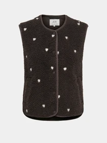 Куртки и дубленки JDY SIMINA TEDDY HEART EMB WAISTCO модель 15392245_Chocolate Torte HEART EMB Фото