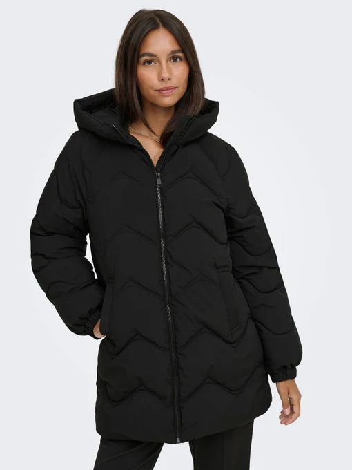Куртки и дубленки JDY POWER LONG HOOD PUFFER OTW модель 15376542_Black Фото