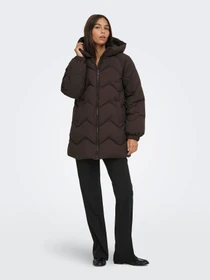 Куртки и дубленки JDY POWER LONG HOOD PUFFER OTW модель 15376542_Chocolate Torte Фото