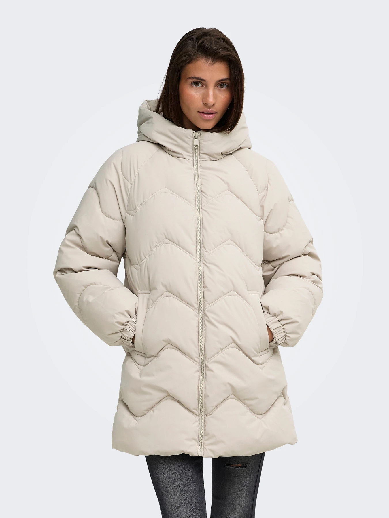 Куртки и дубленки JDY POWER LONG HOOD PUFFER OTW модель 15376542_Silver Lining Куртки и дубленки JDY POWER LONG HOOD PUFFER OTW модель 15376542_Silver Lining Фото
