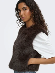 Куртки та дублянки JDY ORA FAUX FUR WAISTCOAT модель 15359348_Chocolate Torte Фото