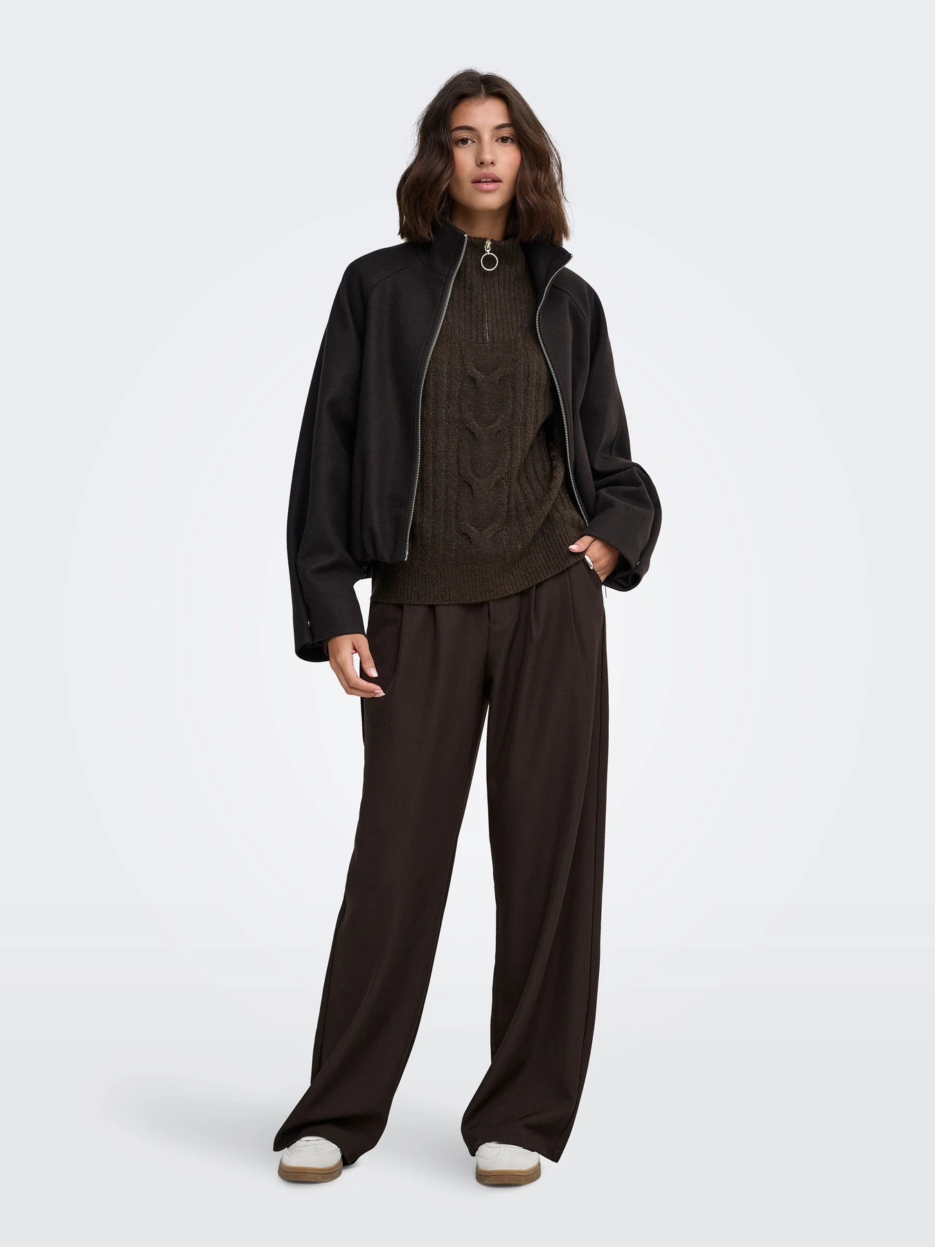 Светри та кардигани JDY ANDREA L/S ZIP CABLE PULLOVE K модель 15242811_Coffee Bean MELANGE W. GOL Светри та кардигани JDY ANDREA L/S ZIP CABLE PULLOVE K модель 15242811_Coffee Bean MELANGE W. GOL Фото