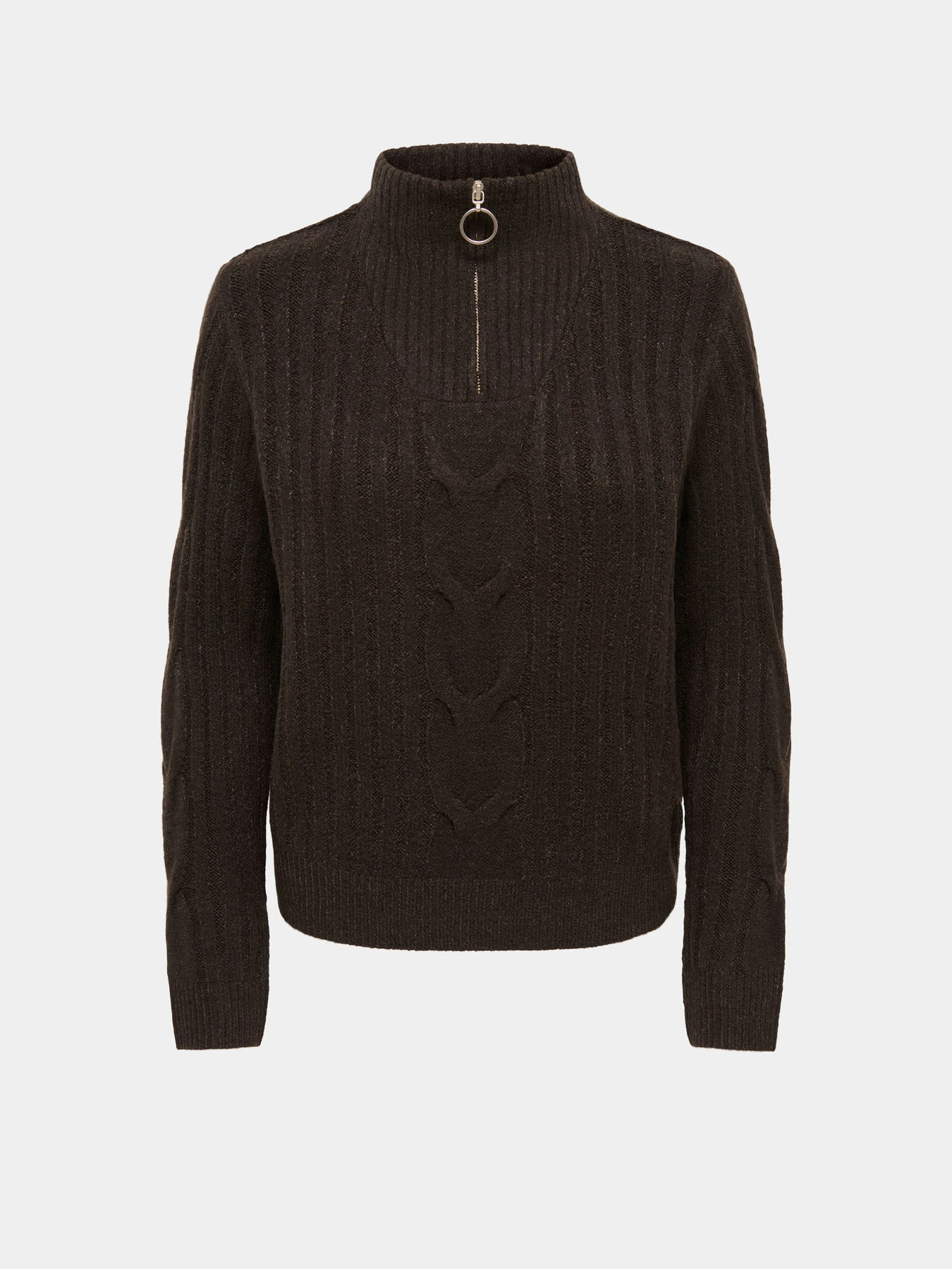 Светри та кардигани JDY ANDREA L/S ZIP CABLE PULLOVE K модель 15242811_Coffee Bean MELANGE W. GOL Светри та кардигани JDY ANDREA L/S ZIP CABLE PULLOVE K модель 15242811_Coffee Bean MELANGE W. GOL Фото