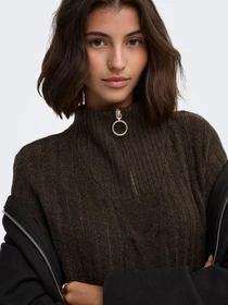 Светри та кардигани JDY ANDREA L/S ZIP CABLE PULLOVE K модель 15242811_Coffee Bean MELANGE W. GOL Фото