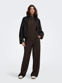 Светри та кардигани JDY ANDREA L/S ZIP CABLE PULLOVE K модель 15242811_Coffee Bean MELANGE W. GOL Фото