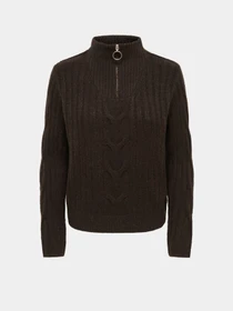 Светри та кардигани JDY ANDREA L/S ZIP CABLE PULLOVE K модель 15242811_Coffee Bean MELANGE W. GOL Фото