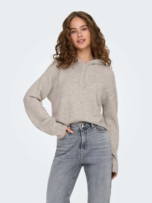 Худі та світшоти JDY RUE LIFE L/S SHORT HOOD PUL KN модель 15314870_Chateau Gray MELANGE Фото