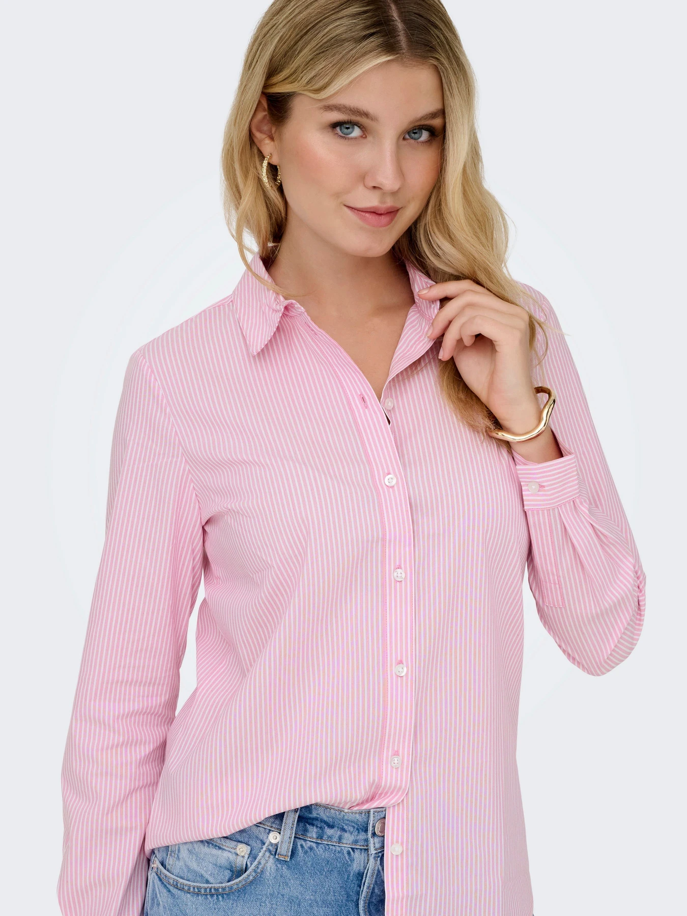 Рубашки JDY MIO L/S SHIRT модель 15149877_Shocking Pink SMALL WHITE Фото