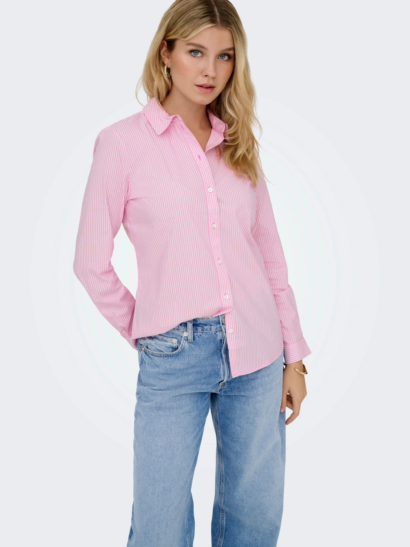 Рубашки JDY MIO L/S SHIRT модель 15149877_Shocking Pink SMALL WHITE Фото