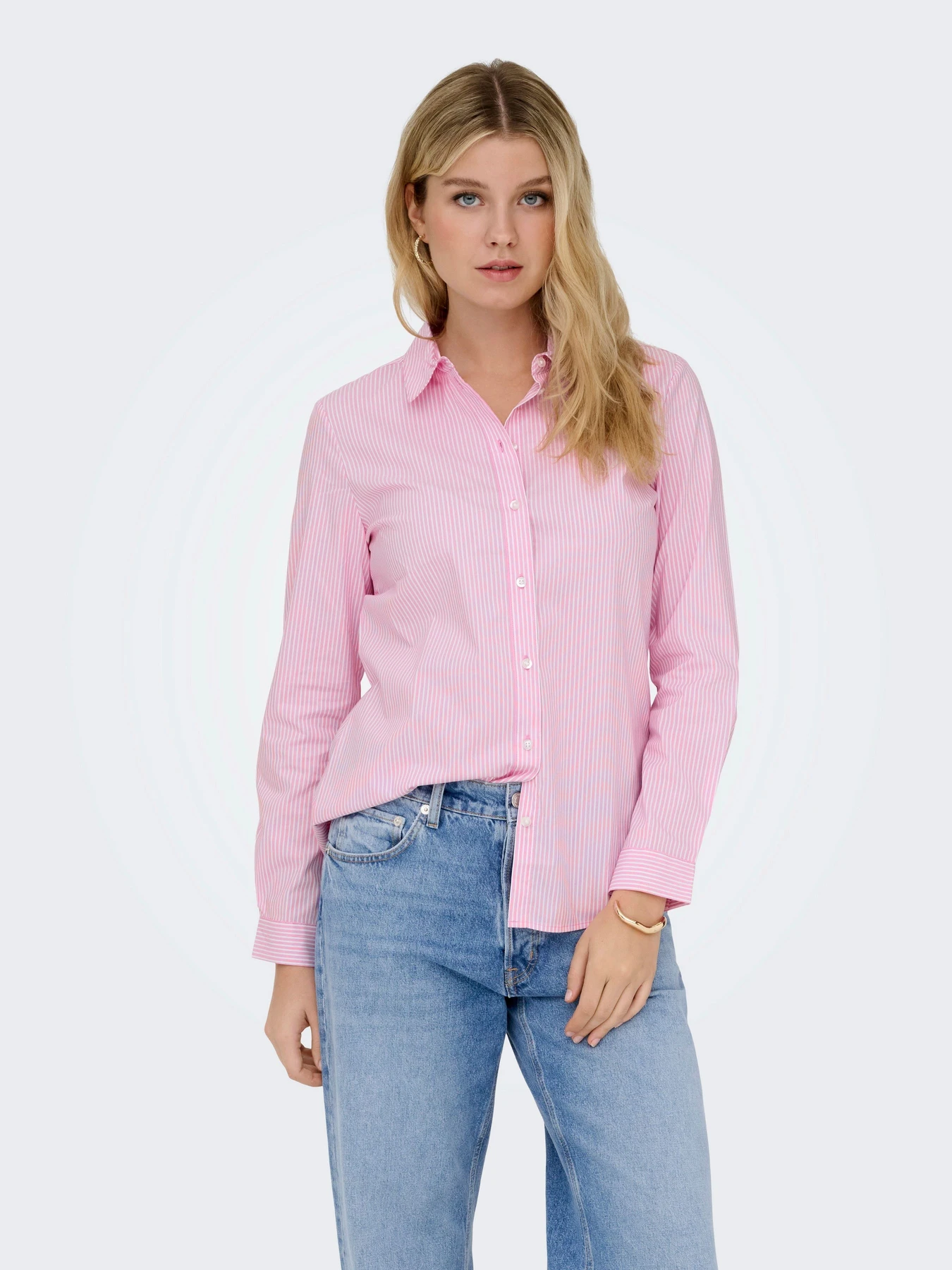 Рубашки JDY MIO L/S SHIRT модель 15149877_Shocking Pink SMALL WHITE Фото
