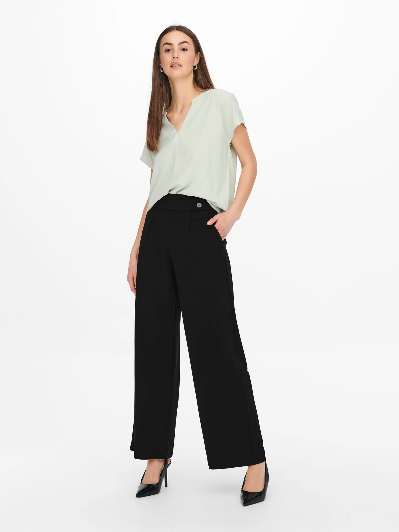 Штани JDY GEGGO LIFE NEW LONG PANT модель 15208430_Black BLACK BUTTONS Фото