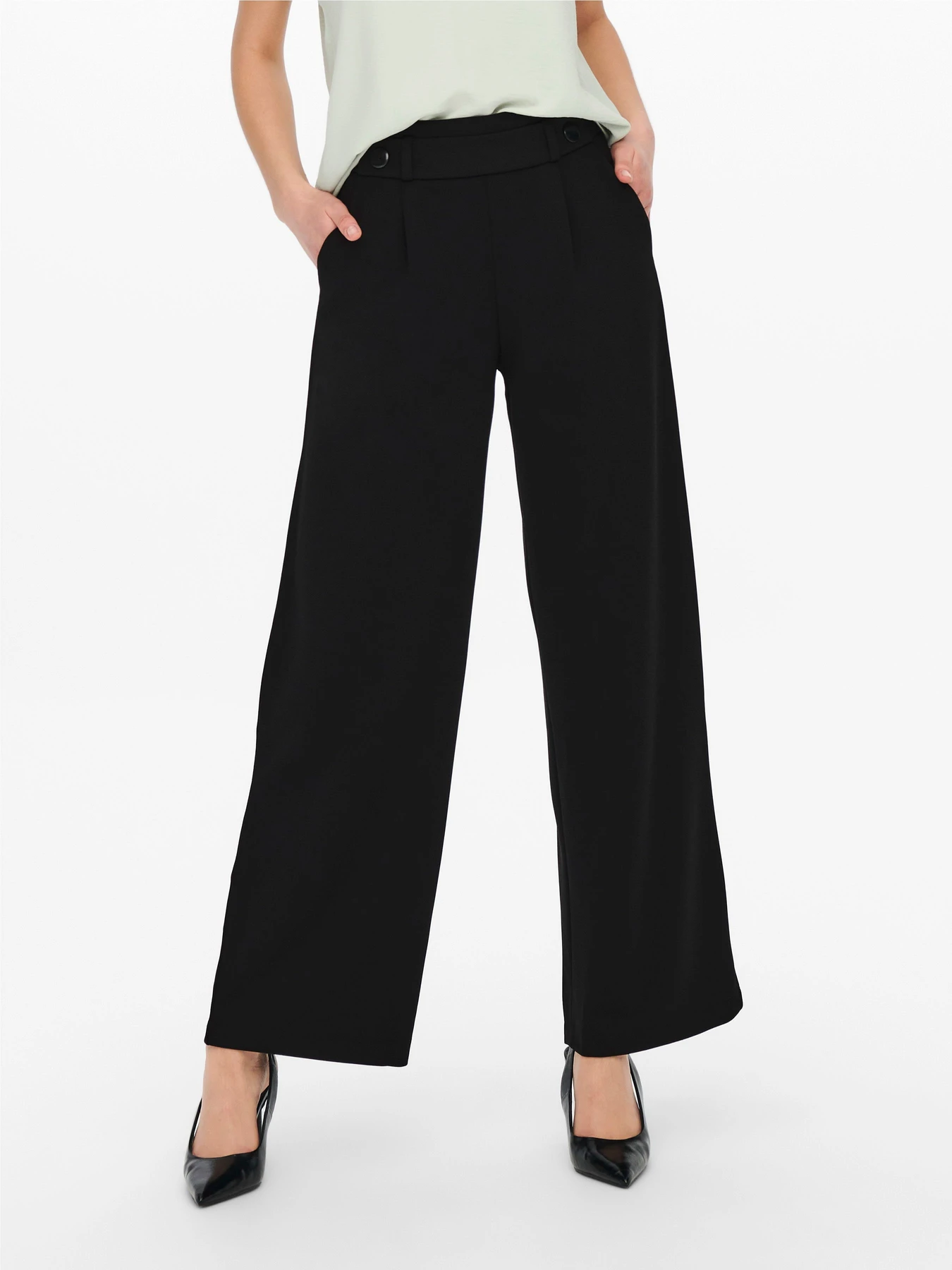 Штани JDY GEGGO LIFE NEW LONG PANT модель 15208430_Black BLACK BUTTONS Фото