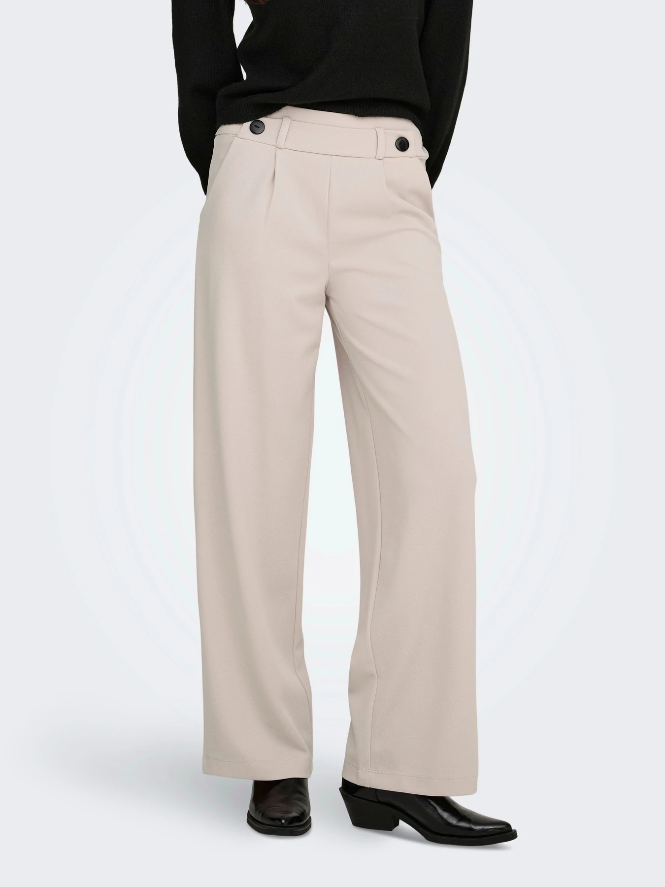 Брюки JDY GEGGO LIFE NEW LONG PANT модель 15208430_Chateau Gray BLACK BUTTONS Фото