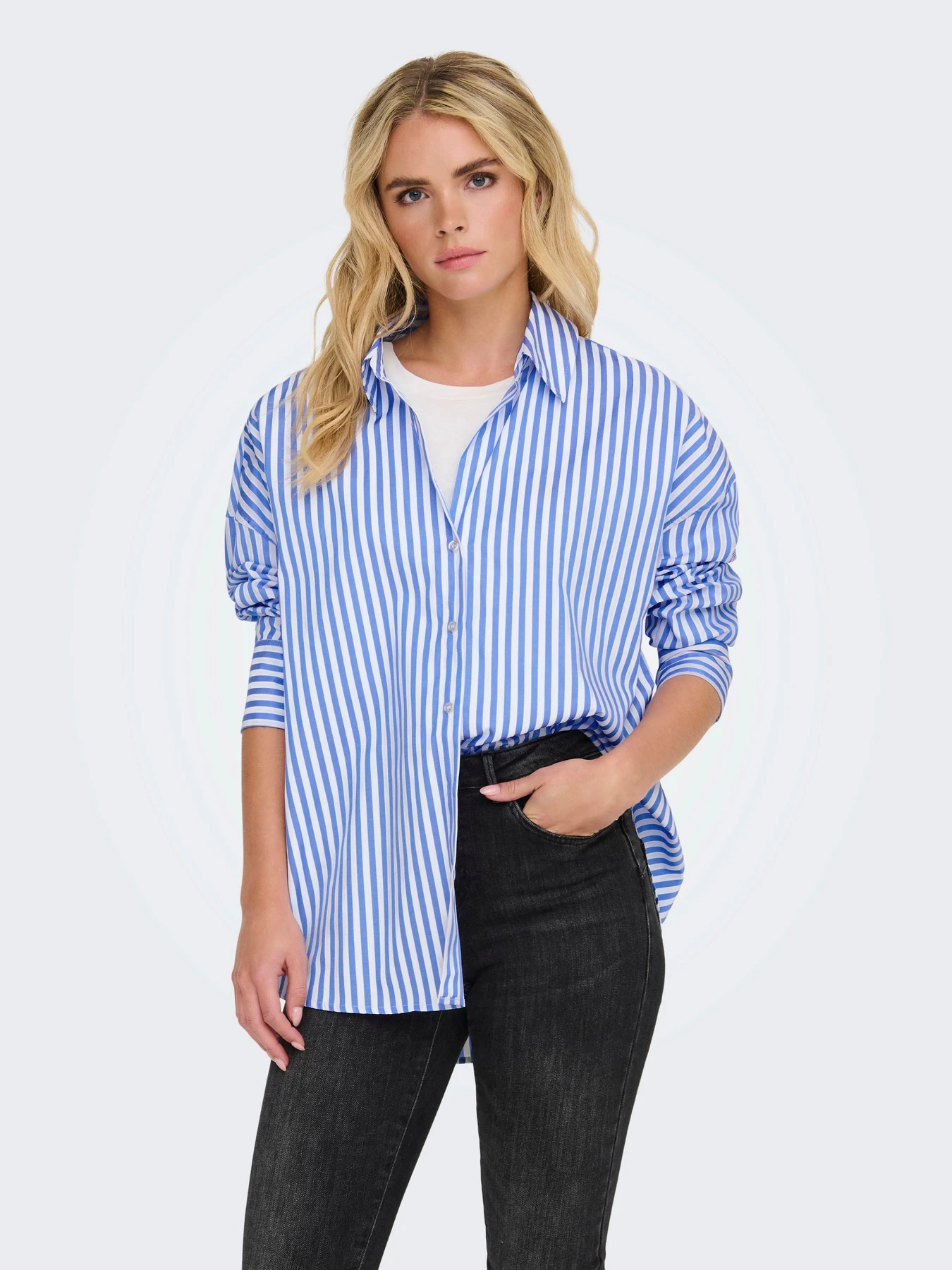Рубашки JDY VESPER L/S LOOSE SHIRT модель 15338857_Cloud Dancer CORNFLOWER BL Рубашки JDY VESPER L/S LOOSE SHIRT модель 15338857_Cloud Dancer CORNFLOWER BL Фото