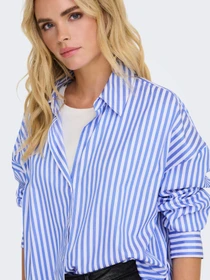 Рубашки JDY VESPER L/S LOOSE SHIRT модель 15338857_Cloud Dancer CORNFLOWER BL Фото