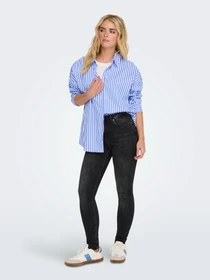 Рубашки JDY VESPER L/S LOOSE SHIRT модель 15338857_Cloud Dancer CORNFLOWER BL Фото