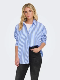 Рубашки JDY VESPER L/S LOOSE SHIRT модель 15338857_Cloud Dancer CORNFLOWER BL Фото
