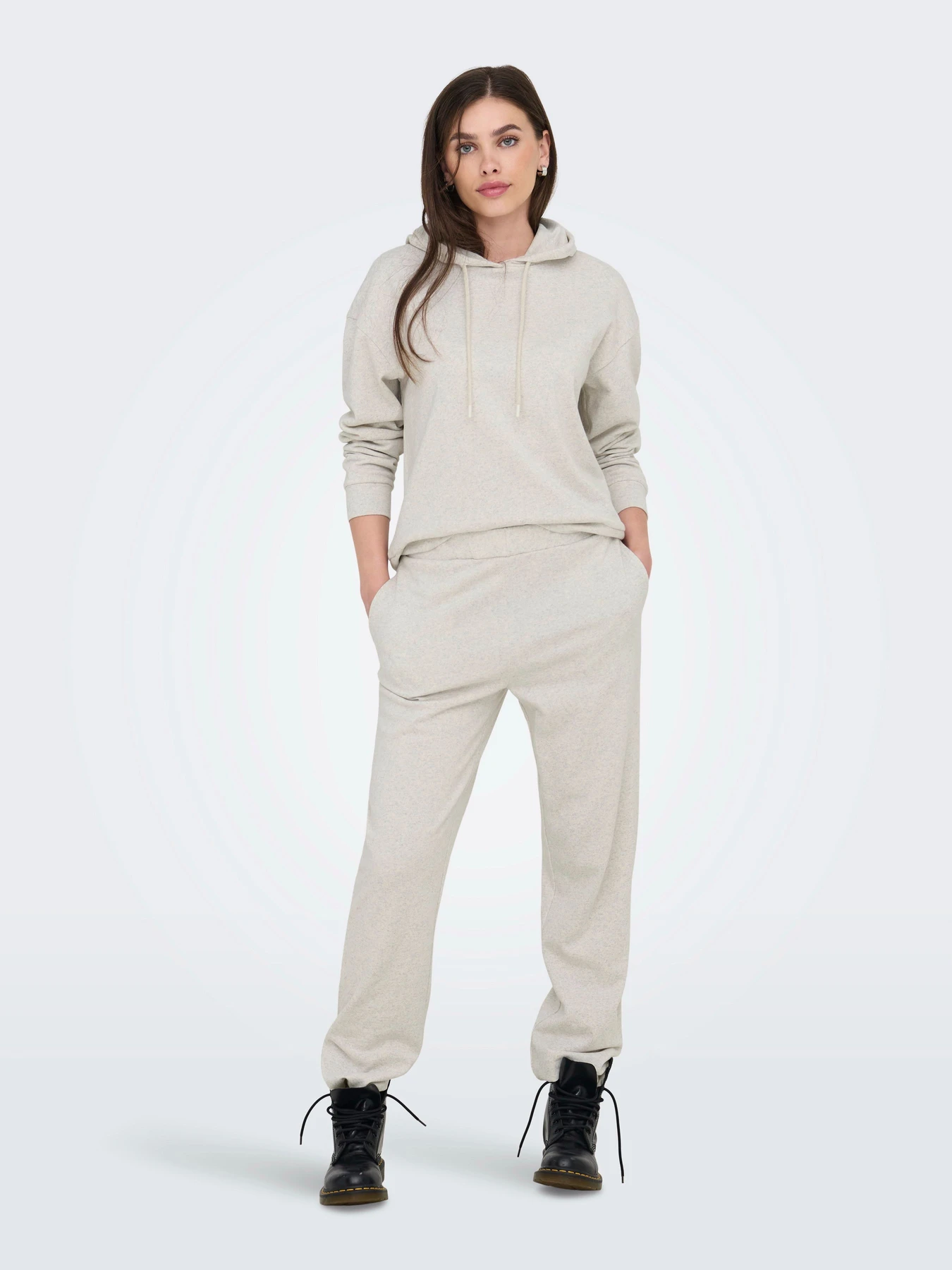 Худи и свитшоты JDY AMALFI LIFE L/S HOOD SWEAT модель 15356341_Oatmeal MELANGE Фото