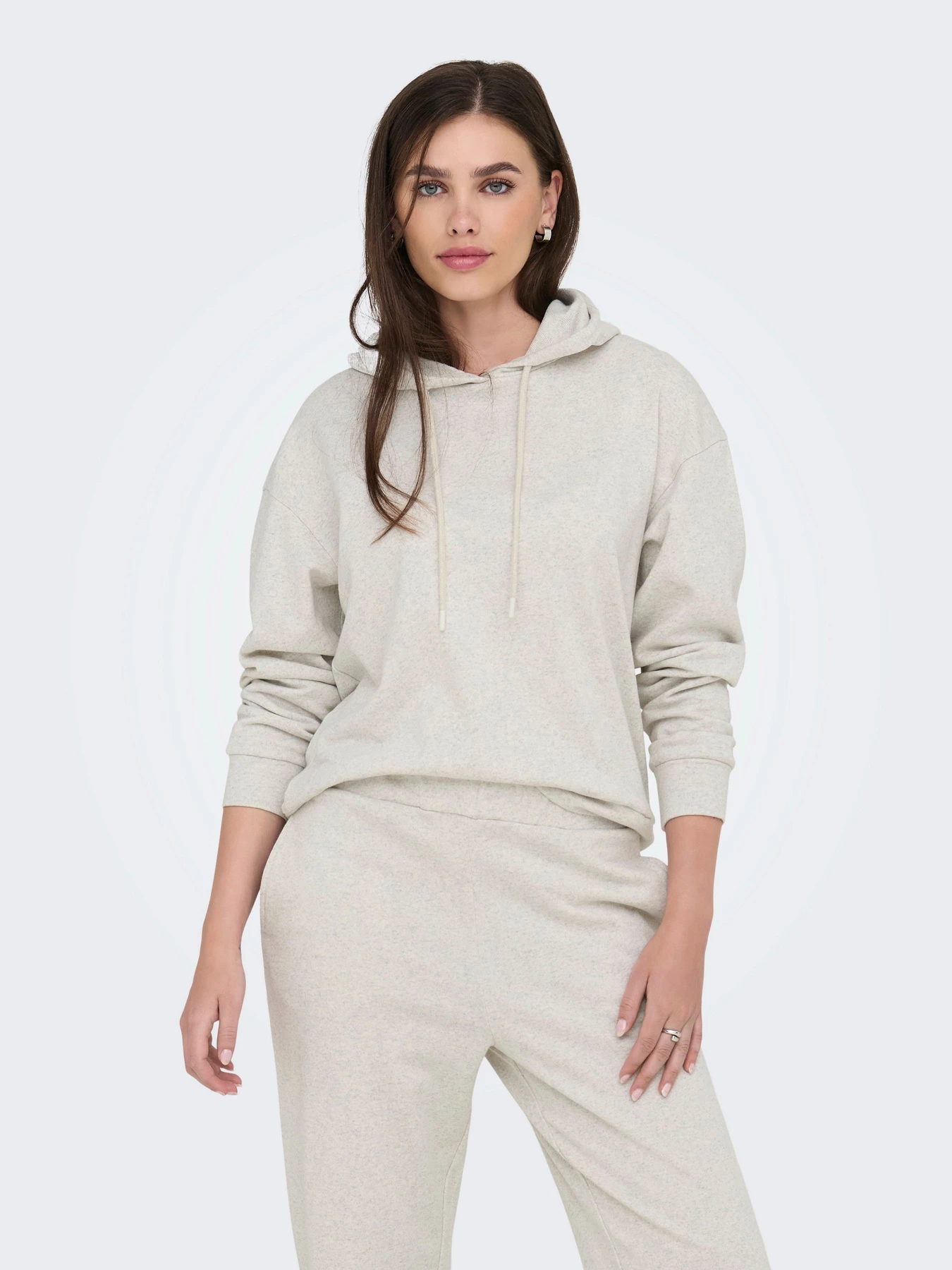 Худи и свитшоты JDY AMALFI LIFE L/S HOOD SWEAT модель 15356341_Oatmeal MELANGE Фото