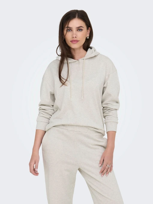 Худи и свитшоты JDY AMALFI LIFE L/S HOOD SWEAT модель 15356341_Oatmeal MELANGE Фото