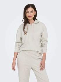 Худи и свитшоты JDY AMALFI LIFE L/S HOOD SWEAT модель 15356341_Oatmeal MELANGE Фото
