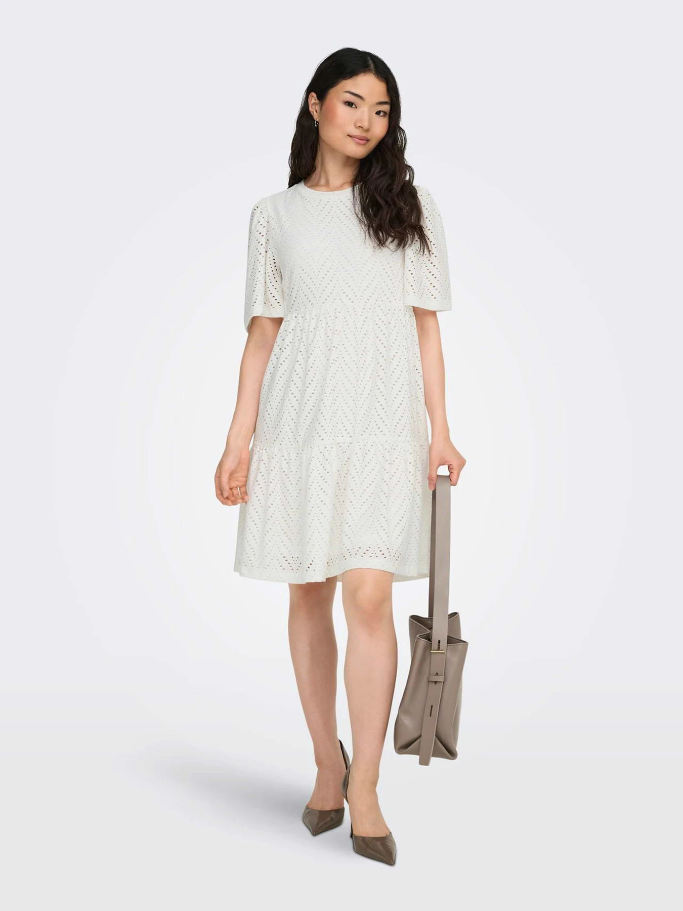 Платья JDY CARLA CATHINKA S/S DRESS модель 15254680_Cloud Dancer Фото
